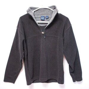 Vintage GAP 90s Y2K 1/4 Zip Fleece Pullover Women’s L - 2XL Black Gray Gorpcore